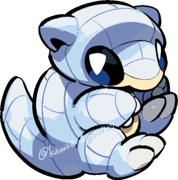 alolan_form alolan_sandshrew animal_focus chibi chibi_only commentary_request full_body gen_7_pokemon kawaanago lowres nintendo no_humans pokemon pokemon_(creature) pokemon_focus solo transparent_background twitter_username