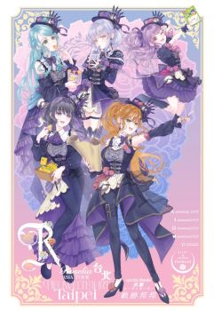 5girls ;d aqua_flower aqua_hair aqua_rose bag bang_dream! bare_shoulders black_boots black_hair black_skirt blue_flower blue_rose bluesky_logo bluesky_username boots box breasts brown_hair cleavage clockwork cup dress drinking_straw drinking_straw_in_mouth earrings eating facebook_logo facebook_username fang fingernails flower food food_wrapper frilled_dress frilled_sleeves frills full_body green_eyes grey_hair hair_bun hat hat_flower hat_ornament hikawa_sayo holding holding_box holding_cup holding_food imai_lisa instagram_logo instagram_username jewelry large_breasts long_hair long_skirt long_sleeves looking_at_viewer minato_yukina multiple_girls official_alternate_costume official_alternate_hairstyle one_eye_closed open_mouth pink_flower pink_rose pixiv_logo pixiv_username pleated_skirt ponytail purple_dress purple_eyes purple_flower purple_hair purple_hat purple_rose red_eyes rose roselia_(bang_dream!) shirokane_rinko skirt smile solo teeth thigh_strap twitter_username twitter_x_logo udagawa_ako upper_body upper_teeth_only v white_flower white_hat white_rose yellow_eyes yue_mao_(yukinihime)