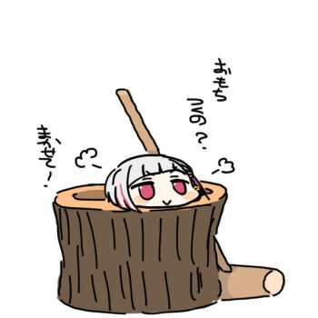 >:) 1girl :> blush_stickers bob_cut chibi chibi_only closed_mouth colored_inner_hair commentary_request earrings head_only inverted_bob jewelry kine link!_like!_love_live! love_live! mallet mortar_(bowl) multicolored_hair puff_of_air red_eyes red_hair shinanoya_(satanicad) short_hair simple_background smile solo star_(symbol) star_earrings translation_request v-shaped_eyebrows virtual_youtuber white_background white_hair yugiri_tsuzuri yugiri_tsuzuri_(post-graduation)