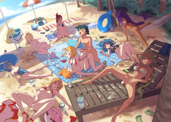 1boy 6+girls after_vaginal aftersex ash_ketchum beach beach_mat bikini chloe_(pokemon) cum cum_in_pussy dark-skinned_female dark_skin dawn_(pokemon) flip-flops gen_1_pokemon group_sex harem highres iris_(pokemon) lana_(pokemon) lillie_(pokemon) mallow_(pokemon) may_(pokemon) misty_(pokemon) multiple_girls nintendo one-piece_swimsuit pokemon pokemon_(anime) pokemon_(classic_anime) pokemon_dppt_(anime) pokemon_journeys pokemon_rse_(anime) pokemon_sm_(anime) pokemon_xy_(anime) psyduck sandals serena_(pokemon) sex swim_ring swimsuit toiro_gawon undone_bikini unworn_bikini_bottom