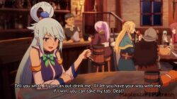 1boy 1girl after_vaginal afterglow aftersex alcohol all_fours animated anus aqua_(konosuba) armpits ass ass_focus bed blue_eyes blue_hair blush breasts clothed_female_nude_male clothed_sex clothes_lift cum cum_in_pussy cum_overflow darkness_(konosuba) doggystyle drunk dungeon_meshi english_text female_pubic_hair grabbing_another&#039;s_ass groping hetero highres huge_ass huge_filesize indoors interior kono_subarashii_sekai_ni_shukufuku_wo! large_breasts long_hair looking_at_viewer looking_back lying maplestar marcille_donato moaning multiple_views natsuki_subaru no_panties nude on_back on_bed paid_reward penis pillow pov pov_crotch pov_hands pubic_hair pussy raphtalia satou_kazuma senshi_(dungeon_meshi) sex sex_from_behind skirt skirt_lift sound sparse_pubic_hair spread_legs subtitled sweat tavern thighhighs uncensored upskirt vaginal video
