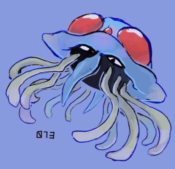 Rule 34 | blue background, gen 1 pokemon, highres, kurapixel, looking at viewer, nintendo, no humans, numbered, pokemon, pokemon (creature), simple background, solo, tentacruel