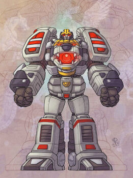 character_request clenched_hands glowing glowing_eyes gosei_sentai_dairanger kibadaioh lion mecha mecha_focus mega_tigerzord mighty_morphin_power_rangers no_humans phamngocthang power_rangers robot solo standing super_robot super_sentai tokusatsu white_tigerzord wontiger