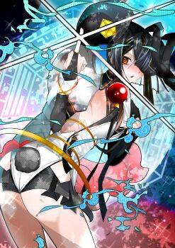 1girl absurdres adapted_costume animal_ears ass black_hair black_hat blush bracelet breasts bridal_gauntlets brown_eyes fake_animal_ears fake_tail fate/grand_order fate_(series) hair_over_one_eye hat highleg highleg_leotard highres jewelry kitsunebi44410 lady_yu_doll leotard long_sleeves looking_at_viewer looking_back middle_finger mole mole_under_eye puffy_short_sleeves puffy_sleeves rabbit_ears rabbit_tail short_hair short_sleeves small_breasts solo space_xu_fu_(fate) tail thighs white_leotard xu_fu_(fate)