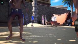 3d aerith_gainsborough aerith_gainsborough_(pink_mermaid) animated arm_tattoo ass audible_speech barret_wallace beach belt bikini bikini_skirt bikini_top_only black_hair blonde_hair blue_shirt breasts brown_eyes brown_hair chocobo cleavage cloud_strife costa_del_sol cutscene dark-skinned_female dark-skinned_male dark_skin earrings english_audio english_text final_fantasy final_fantasy_vii final_fantasy_vii_rebirth final_fantasy_vii_remake flower flower_on_head frilled_bikini frills bad_tag green_eyes hair_ribbon hat high_heels highres jewelry large_breasts legs long_legs medium_breasts midriff multicolored_bikini multiple_boys multiple_girls ocean official_alternate_costume palm_tree pink_bikini red_eyes red_xiii ribbon sailor sailor_collar sailor_hat sailor_shirt sandals screencap shirt shorts smile sound square_enix striped_bikini striped_clothes subtitled swimsuit tagme tattoo thighs tifa_lockhart tifa_lockhart_(shining_spirit) tree two-tone_bikini video video_game video_game_screencap waves yellow_eyes