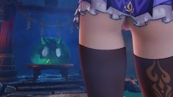 1girl 2021 3d animated blue_hair breasts completely_nude covering_breasts covering_crotch covering_privates cum cum_in_pussy cum_on_body cum_on_breasts cum_on_upper_body excessive_cum female_ejaculation female_ejaculation female_focus genshin_impact highres inflation keqing_(genshin_impact) long_hair mihoyo monster nipples no_panties nude pale_skin purple_eyes pussy sex slime_(creature) slime_(genshin_impact) small_breasts sound stomach_bulge tentacle_sex tentacles thighhighs uncensored vaginal vicineko video