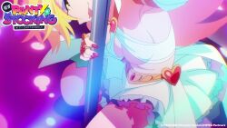 4girls animated ass audible_music blonde_hair blue_eyes blue_hair bouncing_breasts breasts butt_crack cleavage colored_skin demon_girl ear_piercing earrings elbow_gloves eyeshadow fang female_focus fingerless_gloves flexible glasses gloves grabbing_own_breast green_hair hair_ribbon heart highres horns jewelry kneesocks_(psg) large_breasts lips long_hair looking_at_viewer makeup medium_breasts multicolored_hair multiple_girls nail_polish navel panty_&amp;_stocking_with_garterbelt panty_(psg) piercing pink_hair pointy_ears pole_dancing ponytail red_skin ribbon ring scanty_(psg) sharp_teeth siblings sisters sound spikes spread_legs stocking_(psg) tagme teeth thighhighs tongue tongue_out two-tone_hair underboob video wings yellow_eyes