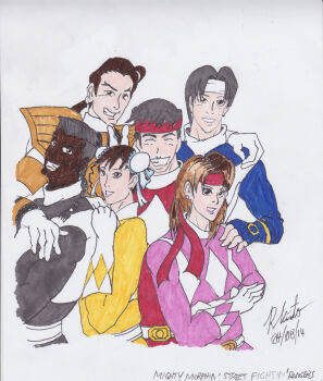 capcom chun-li dee_jay gosei_sentai_dairanger hibiki_dan highres kiba_ranger kusanagi_kyou kyoryu_sentai_zyuranger mammoth_ranger mighty_morphin_black_ranger mighty_morphin_blue_ranger mighty_morphin_pink_ranger mighty_morphin_power_rangers mighty_morphin_red_ranger mighty_morphin_white_ranger mighty_morphin_yellow_ranger power_rangers ptera_ranger ryu_(street_fighter) street_fighter super_sentai tiger_ranger tricera_ranger tyranno_ranger yuri_sakazaki