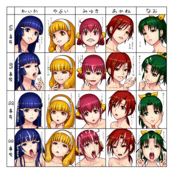 10s 5girls :d :o ahegao aoki_reika bare_shoulders blonde_hair blue_eyes blue_hair blunt_bangs bow chart clenched_hand collarbone cum cum_in_mouth cum_on_body cum_on_hair cum_on_tongue cumdrip double_v drill_hair elenab empty_eyes everyone facial female_focus fingernails green_eyes green_hair grin hair_between_eyes hair_bow hair_ornament hairband half-closed_eyes hands_on_own_face head_tilt highres hime_cut hino_akane_(smile_precure!) hoshizora_miyuki kise_yayoi lips long_hair looking_at_viewer midorikawa_nao multiple_girls multiple_views nude open_mouth parted_lips pink_eyes pink_hair ponytail precure red_eyes red_hair sidelocks smile smile_precure! tears teeth text_focus tongue tongue_out translated twin_drills twintails upper_body v white_hairband yellow_eyes