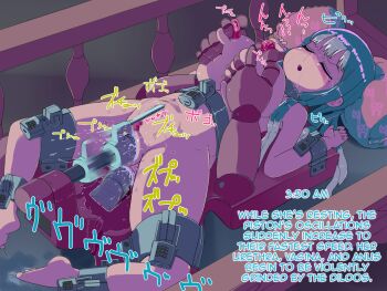 1girl anal anal_object_insertion barefoot bdsm bondage bound bound_ankles bound_legs bound_waist bound_wrists breasts censored commentary completely_nude dildo double_insertion english_commentary feet female_focus grabbing_another's_breast groping highres indoors lactation large_breasts lol_(artist) long_hair lying machine mechanical_fixation mosaic_censoring multiple_penetration navel nipples nude object_insertion on_back open_mouth original pillow red_eyes restrained sex_machine sex_toy slave sleeping solo stationary_restraints stomach_bulge tears toes translated triple_penetration urethral_insertion vaginal vaginal_object_insertion vibrator