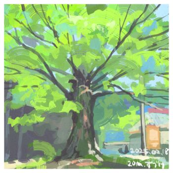 border bridge building commentary_request dated day no_humans one-hour_drawing_challenge original outdoors power_lines road road_sign scenery sign suzuke tree utility_pole white_border