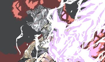 Rule 34 | 1boy, armor, greco-roman clothes, grimms notes, horned mask, male focus, mask, muscular, muscular male, profile, roman armor, solo, theseus (grimms notes), user kcpx8882, yellow eyes