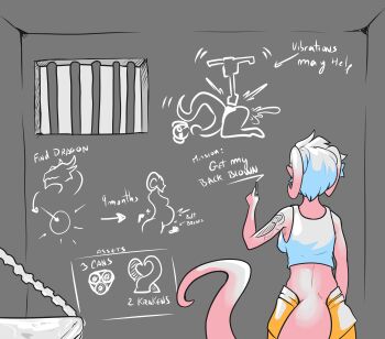 1girl chastity_belt horns melissa_belladonna no_nut_november tail