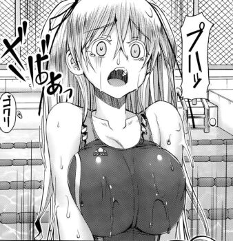 1girl cropped greyscale monochrome non-web_source open_mouth pool