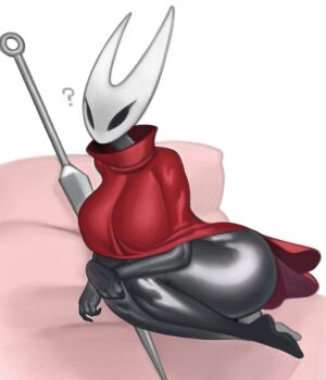 highres hollow_knight hollow_knight:_silksong hornet_(hollow_knight) kelvin_hiu legs lying mask polearm bad_tag spear thighs weapon white_mask