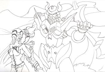 Rule 34 | darkknightmon, demon, demon girl, digimon, digimon (creature), fallen angel, highres, ladydevimon, long hair, mask