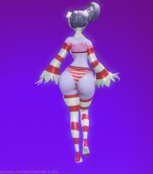 1girl 3d animated ass blue_skin colored_skin detached_sleeves fishnet_top fishnets from_behind huge_ass jiggle long_hair lowres monster_girl panties prevence purple_hair revealing_clothes shiny_clothes shiny_skin side_ponytail skullgirls solo squigly_(skullgirls) striped_clothes striped_panties striped_thighhighs thighhighs thong undead underwear video walking zombie zombie_girl