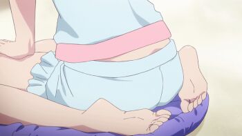 Rule 34 | 1girl, a-1 pictures, animated, animated gif, anime screenshot, barefoot, eromanga sensei, faceless, faceless female, feet, foot focus, hands on own knees, izumi sagiri, pajamas, shorts, sitting, sitting on object, soles, solo, toe scrunch, toes