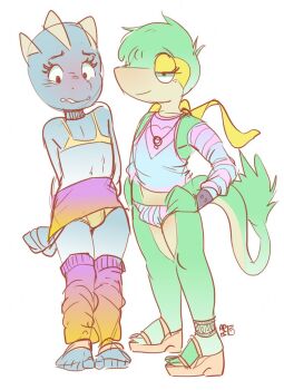 2boys apis bulge crossdressing crossdressing_(mtf) erection erection_under_clothes furrification furry gen_1_pokemon gen_5_pokemon green_hair high_heels machop monster_boy multiple_boys nintendo pectoral_cleavage pectorals pokemon pokemon_(creature) shota skirt snivy tail