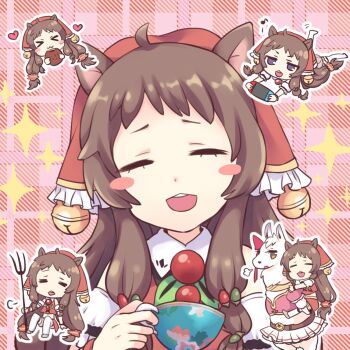 Rule 34 | 1girl, animal ears, blush, breasts, brown hair, gucchiann, highres, long hair, princess connect!, lima (princess connect!), rin (princess connect!), small breasts, squirrel ears, squirrel tail, tail