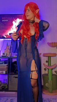 Rule 34 | 1girl, animated, ass, breasts, castlevania (series), condom, cosplay, cpl420, daniii skyyy, lenore (castlevania), nipples, pussy, real life, red hair, small breasts, tagme, video