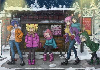 6+girls absurdres blue_hair cerb_(kaschmatz) highres kaschmatz matz_(kaschmatz) max_(kaschmatz) multiple_girls original skull_(kaschmatz)