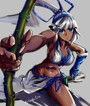 1girl abs breasts dark-skinned_female dark_skin fighting_game highres koda1ra large_breasts majikina_mina muscular muscular_female navel samurai_spirits tagme tan toned
