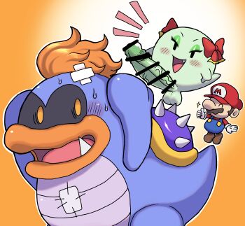 bow_(paper_mario) commentary_request datugoku futanari gintiyo gintiyo_900 gintiyo_kagi gnty gnty_4545 highres mario mario_(series) neme009009 nintendo paper_mario paper_mario_(character) paper_mario_64 pegging tubba_blubba