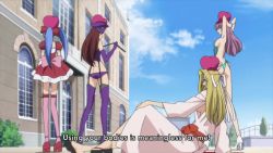 6+girls animated anime_screenshot aqua_one-piece_swimsuit armpits arms_behind_head arms_up ass black_garter_belt black_hair black_jacket black_pants blonde_hair blue_eyes blue_hair blue_headwear boots breasts brown_eyes butt_crack cleavage code_geass cosplay dress frilled_dress frills garter_belt garter_straps grey_eyes grey_hair groin hand_on_own_knee hat headband high_heels highres jacket japanese_clothes jumping kimono large_breasts lelouch_vi_britannia long_hair long_sleeves lowleg lowleg_panties meeya_hillmick multiple_girls navel no_bra nurse one-piece_swimsuit one_eye_closed open_clothes panties pants pink_dress pink_headwear purple_panties purple_thighhighs red_dress red_eyes red_ribbon ribbon sandals school_uniform sideboob sitting slingshot_swimsuit small_breasts sound stomach subtitled swimsuit tagme thigh_boots thighhighs thighs twintails underwear video white_dress white_headband white_heels white_thighhighs