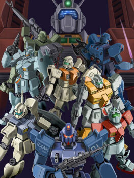beam_rifle blue_destiny_01 bullpup crossover densetsu_kyojin_ideon dorasu energy_gun energy_sword gm_(mobile_suit) gm_custom gm_kai gm_quel gm_sniper ground_gm gun gundam gundam_0083 gundam_08th_ms_team gundam_side_story:_the_blue_destiny hwf_gmg-mg79-90mm_bullpup_machine_gun ideon in-franchise_crossover m1_bazooka machine_gun machine_pistol mecha mobile_suit_gundam no_humans odd_one_out powered_gm robot rocket_launcher shield sword weapon zeta_gundam
