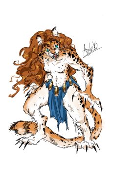 1girl angry animal_ear_fluff animal_ears animal_feet animal_hands animal_nose artist_name bad_tag barefoot big_hair black_fur blue_eyes blue_sclera body_fur breasts brown_fur brown_hair cat_ears cat_girl cheetah_(dc) claws colored_sclera commentary dc_comics digitigrade english_commentary fangs full_body furry furry_female highres legs_apart leopard_ears leopard_girl leopard_tail loincloth long_hair looking_at_viewer medium_breasts moonflo49912256 multicolored_fur navel nipples no_nipples open_mouth orange_fur pawpads pelvic_curtain simple_background slit_pupils small_breasts snout solo sonic_(series) standing tail tail_raised teeth two-tone_fur v-shaped_eyebrows very_long_hair wavy_hair whiskers white_background white_fur yellow_fur yellow_sclera