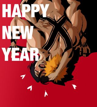 1boy 1girl 2026 absurdres ban1-ban1 black_hair bleach blush boy_on_top couple happy_new_year heart highres kuchiki_rukia kurosaki_ichigo missionary new_year orange_hair petite sex short_hair toned toned_male