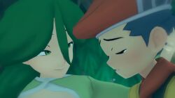 1boy 1girl 3d age_difference animated blue_hair blush boots bottomless bouncing_breasts braid braided_ponytail breasts caressing_hair cheryl_(pokemon) clitoral_hood clitoris clothed_sex cum cum_in_pussy cum_overflow deep_penetration ejaculation fat_mons female_pubic_hair greatm8 green_eyes green_hair happy_sex height_difference hetero highres huge_filesize knee_boots leg_grab leg_up long_hair lucas_(pokemon) mature_female medium_breasts moaning nintendo nipples orgasm outdoors penis pokemon pokemon_dppt pubic_hair mons_pubis puffy_pussy pussy pussy_juice pussy_juice_trail sex short_hair shorter_male shota single_braid size_difference sound spread_legs standing standing_on_one_leg standing_sex stroking_hair tagme taller_female testicles uncensored vaginal video