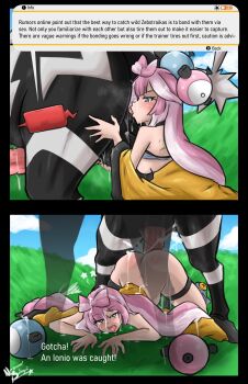 1boy 1girl absurdres ahegao anilingus animal_penis belly bestiality breasts completely_nude cum cum_on_ass cum_on_body cum_on_hair cum_on_lower_body cum_on_upper_body doggystyle english_text female_rimming_male gen_4_pokemon gen_5_pokemon highres horse horse_penis huge_penis iono_(pokemon) large_penis long_hair medium_breasts multicolored_hair nayaase_beleguii nintendo nude penis pokemon pokemon_sv rotom rotom_phone sex sex_from_behind stomach_bulge testicles tongue tongue_out top-down_bottom-up vaginal veins veiny_penis zebstrika