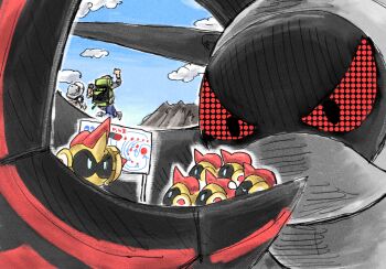 Rule 34 | 1boy, 1girl, arven (pokemon), backpack, bag, blue sky, cloud, commentary request, day, falinks, gen 8 pokemon, green bag, hat, highres, iron treads, juliana (pokemon), kicdon, meeting, nintendo, non-humanoid robot, outdoors, outline, pixel eyes, pokemon, pokemon (creature), pokemon focus, pokemon sv, robot, sky, titan pokemon, v-shaped eyes, white hat, white outline, whiteboard