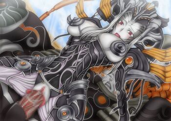 1boy 1girl armor breasts censored colored_skin cum cum_in_pussy father_and_child father_and_daughter grey_skin hetero incest large_breasts machina_(xenoblade) miqol_(xenoblade) monster monster_girl nintendo non-web_source penis pussy sex tears tenzen_miyabi vaginal vanea_(xenoblade) xenoblade_chronicles_(series) xenoblade_chronicles_1