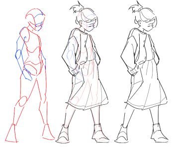 1girl guide high_heels how_to japanese_clothes kimono monochrome multiple_girls original roasted_almonds simple_background sketch socks standing white_background