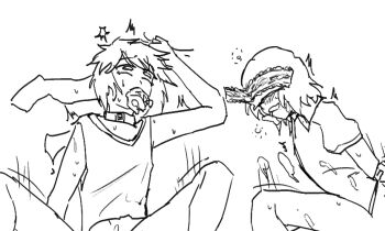 blush dazed gagged holding_on implied_sex kurohebi lace lace-trimmed_panties lace_trim len'en orgasm panties sexually_suggestive shitodo_aoji suggestive_fluid tagme underwear wuruuuu1