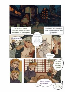 Rule 34 | 5others, absurdly long hair, alternate costume, androgynous, annoyed, aqua hair, bat wings, black gloves, black hat, black pants, black shoes, black wings, blonde hair, blue eyes, blue hair, blue hat, blue kimono, blue pants, blue shirt, blue sky, box, city, cityscape, clenched teeth, cloak, collared vest, commentary, english commentary, english text, epaulettes, food, food in mouth, freckles, from behind, fujiwara no iyozane, ghost (len'en), ghost costume, gloves, grey shirt, halloween, halloween costume, hand on own chin, hand on own elbow, hands on table, happy, hat, hatsburg, high collar, highres, holding hands, hood, hood up, hooded cloak, indoors, japanese clothes, kashiwagi kaoru, kimono, len'en, long hair, long sleeves, looking at another, looking at food, medium hair, messy hair, multiple others, night, no headwear, ooya kunimitsu, open mouth, orange hat, other focus, outdoors, pale skin, pants, pirate costume, pirate hat, pocky, pocky in mouth, pointy ears, pumpkin hat, purple cloak, raised inner eyebrows, realistic, red hair, shirt, shoes, shouji, sky, sleeve cuffs, sleeves past wrists, sliding doors, smirk, smug, speech bubble, taira no fumikado, tate eboshi, teeth, thick eyebrows, tray, triangular headpiece, twilight, umatachi tsugumi, upper teeth only, very long hair, vest, walking, white cloak, white vest, wide sleeves, wings, yellow kimono