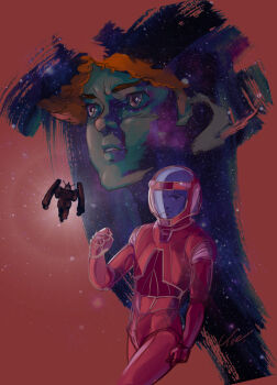 cosmo_yuki densetsu_kyojin_ideon highres ideon pilot_suit red_hair star_(symbol) umeno_ryuuji