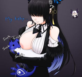 absurdres breast_sucking breastfeeding breasts grem_(gigi_murin) highres hololive hololive_english lactation large_breasts nerissa_ravencroft nodachinsfw virtual_youtuber