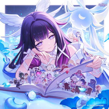 Rule 34 | 6+boys, 6+girls, absurdres, aino (genshin impact), albedo (genshin impact), alice (genshin impact), aria (genshin impact), arlecchino (genshin impact), ashru (genshin impact), barbeloth (genshin impact), bare shoulders, black hair, canon (genshin impact), capitano (genshin impact), chinese commentary, columbina (genshin impact), commentary, commentary request, dodoco (genshin impact), durin (genshin impact), english commentary, genshin impact, hair ornament, head wings, highres, ineffa (genshin impact), jahoda (genshin impact), lauma (genshin impact), long hair, luonnotar (genshin impact), multicolored hair, multiple boys, multiple girls, nefer (genshin impact), nicole reeyn, official art, paimon (genshin impact), pers (genshin impact), pulonia (genshin impact), purple eyes, purple hair, sandrone (genshin impact), scaramouche (genshin impact), signora (genshin impact), smile, sonnet (genshin impact), streaked hair, tartaglia (genshin impact), two-tone hair, unusually open eyes, varka (genshin impact), very long hair, wanderer (genshin impact), white wings, wings