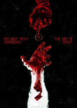 Rule 34 | 2boys, absurdres, blood, blood on hands, cxrvidteeth, english text, hand focus, highres, holding, iron lung (movie), jewelry, male focus, mick lauer, multiple boys, outstretched arm, pendant, pov, pov hands, reaching, reaching towards another, simon (iron lung), sky, space, star (sky), starry sky