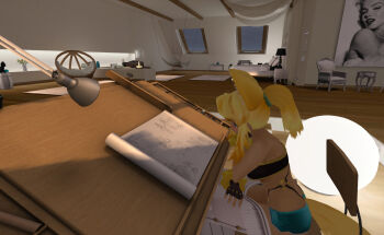 1girl 3d breasts female_focus highres indoors liru renkin_san-kyuu_magical_pokaan sitting solo