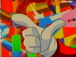 Rule 34 | blurry, blurry background, caine (the amazing digital circus), fake screenshot, gloves, hand focus, indoors, lu (lueduar), snapping fingers, solo, the amazing digital circus, white gloves