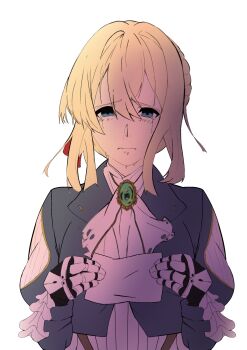 anime_coloring blonde_hair highres non-web_source sad violet_evergarden violet_evergarden_(series)