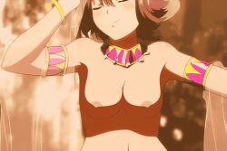 10s 1girl ai-assisted amy_(suisei_no_gargantia) animated armlet ass belly_dancer blush bouncing_breasts breasts brown_hair butt_crack dancing female_focus jewelry kameda_yoshimichi lots_of_jewelry medium_breasts navel nipples no_bra no_panties nude_filter open_mouth production_i.g production_ig pussy resized short_hair smile solo suisei_no_gargantia tagme third-party_edit topless_female upscaled veil video