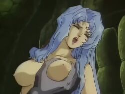 Rule 34 | 1990s (style), 1993, 1boy, 1girl, animated, ass, belly, blue hair, breasts, cowgirl position, demon, happy sex, horns, huge breasts, huge penis, injuu gakuen la blue girl, king shikima, large breasts, large penis, long hair, maria (la blue girl), maria mido, monster, nipples, penis, pumping, retro artstyle, sound, tagme, video, wavy hair
