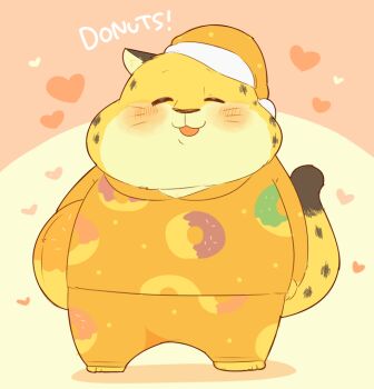 benjamin_clawhauser blush cheetah chibi disney english_text furry hyaku pajamas zootopia
