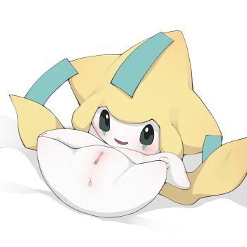 Rule 34 | 1girl, black eyes, censored, female focus, gen 3 pokemon, highres, jirachi, legendary pokemon, mythical pokemon, nintendo, open mouth, pokemon, pokemon (creature), pussy, solo, youjo modoki